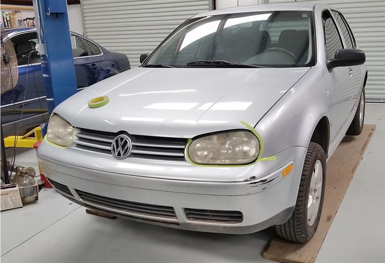 Headlights before service.