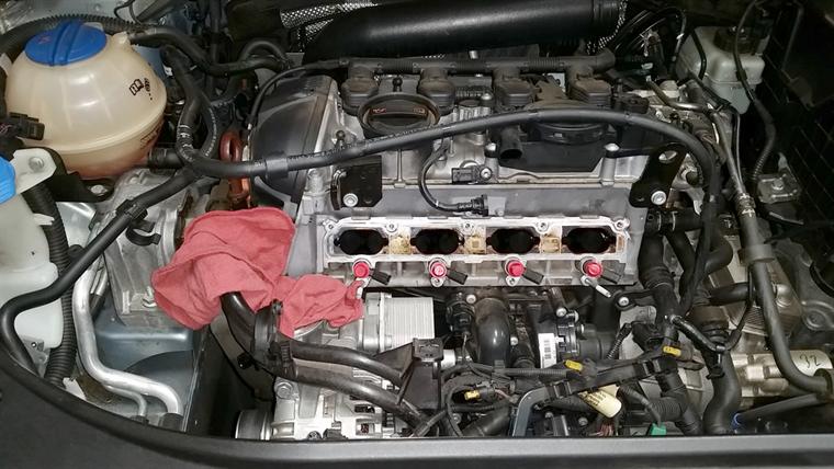 Intake removed for access.