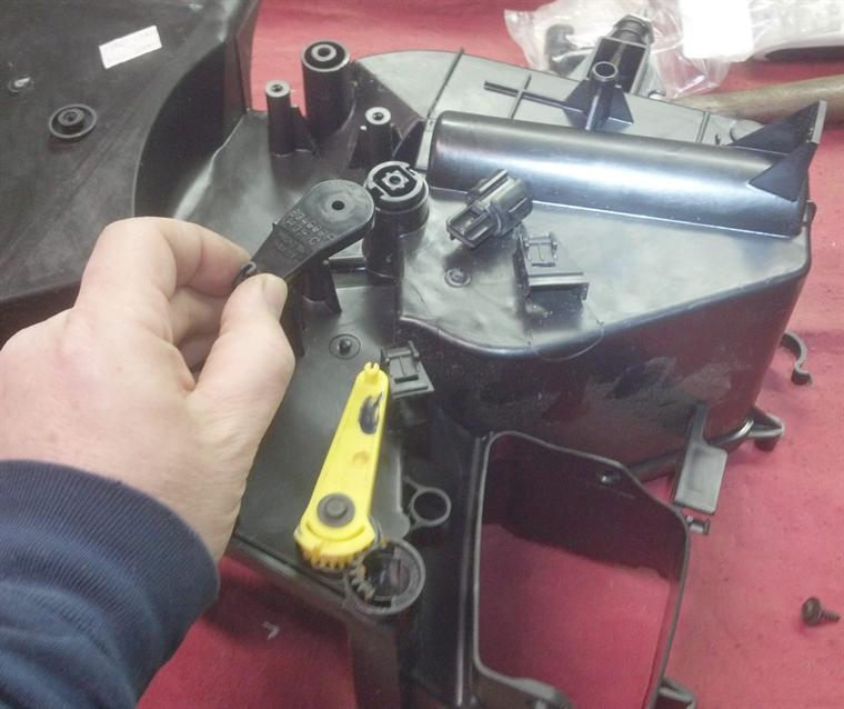 The blend door crank mechanism.