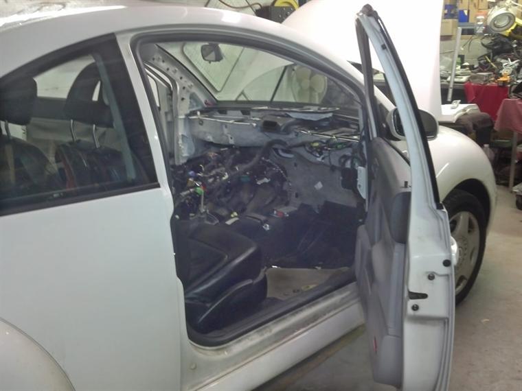 The whole dash has to come out. See that little grey blend door hiding in there?